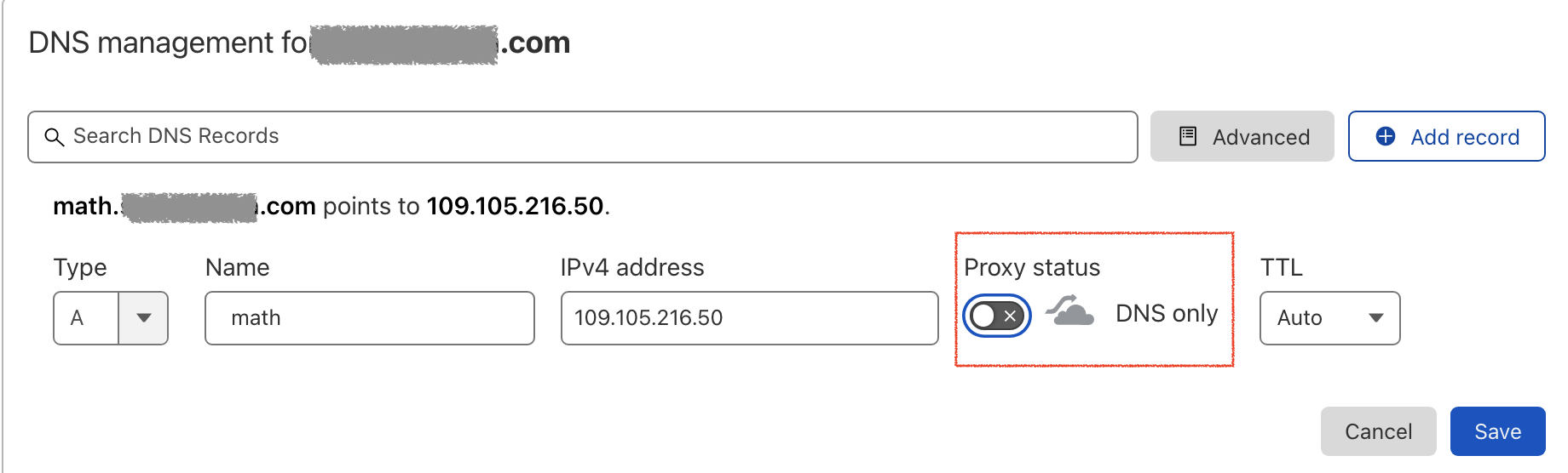 DNS settings